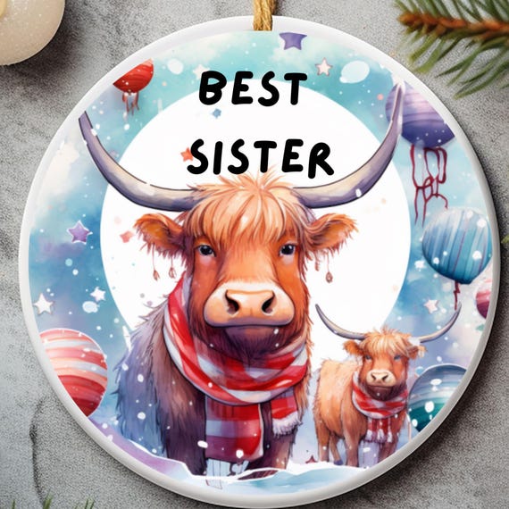 Highland Cow Sister Ornament | Charming Keepsake Gift