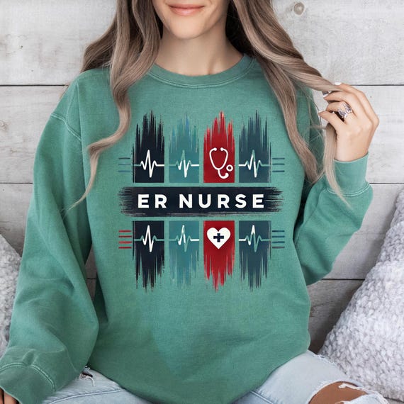 ER Nurse Brushstroke Style Sweatshirt, Gift Appreciation RN Shirt, ER Nurse Thank You sweater Hospital attire