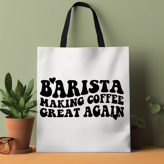Coffee Lover Grocery Bag Coffee Lover Gift,Coffee Shop Owner Barista Canvas Tote Bag,Retro Motiv Coffee Mug Mom,Funny Retro Coffee  Shopper