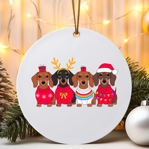 Funny Dachshund Christmas Ornament, Dog Lover Gift