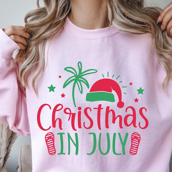 Xmas In July Shirt Christmas July Gift,Tropical Christmas Beach Christmas Tees, Santa Beach Shirt Funny Christmas Tee, Summer Christmas Tee