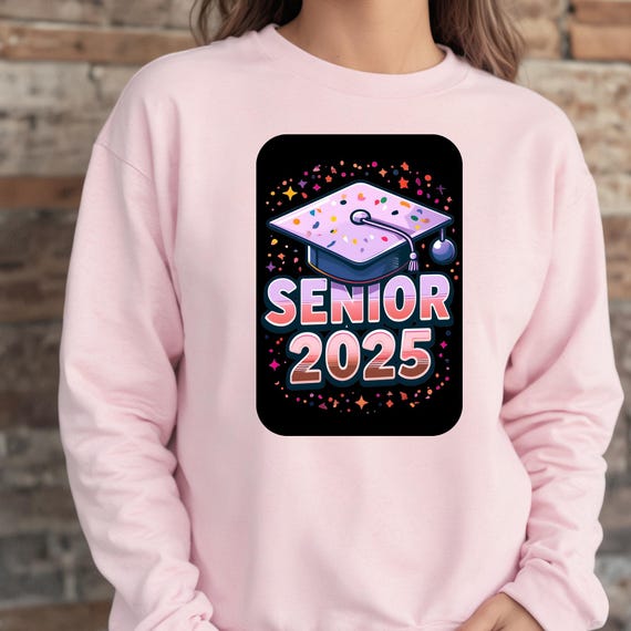 Senior 2025 Retro Sweatshirt, Graduation Gift Class of 2025 sweater, Graduation Crewneck Pullover College Student Apparel for graduating