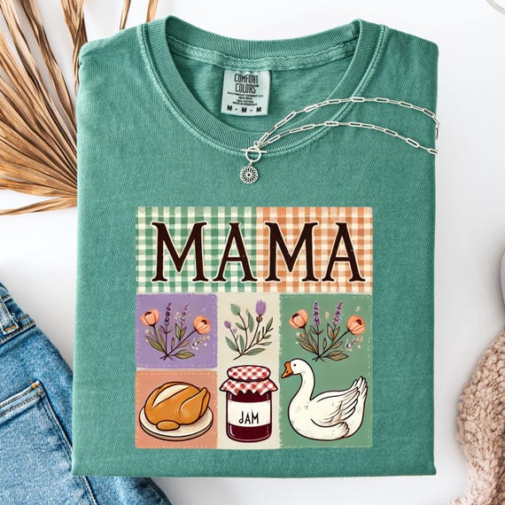Gingham Homesteader Mama Shirt  Farm Life Comfort Color Tee with Rustic Charm,Perfect Gift for Country Mamas,T shirt for Homesteader Moms