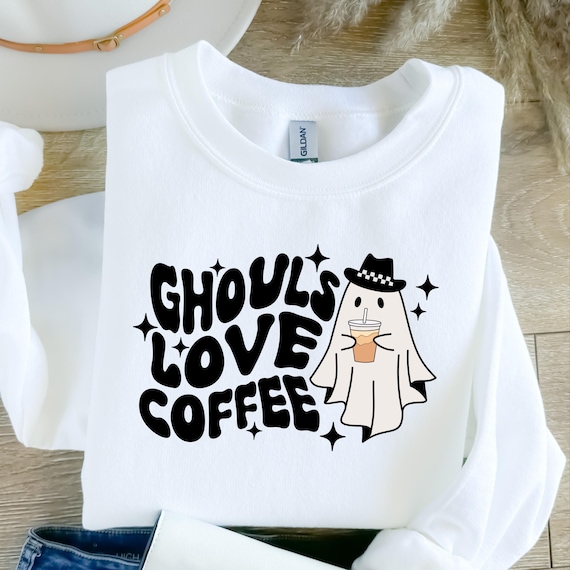 Ghouls Love Coffee Shirt, Halloween Tee for Coffee Lovers, Ghostly T-Shirt, Spooky Season Gift, Fun Ghost Shirt for Enthusiasts, Shirt Gift