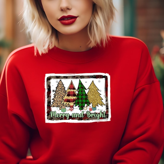 Merry and Bright shirt Christmas Sweatshirt, Holiday Sweatshirt Christmas Mom shirt,Christmas Crewneck Funny Christmas merry christmas shirt