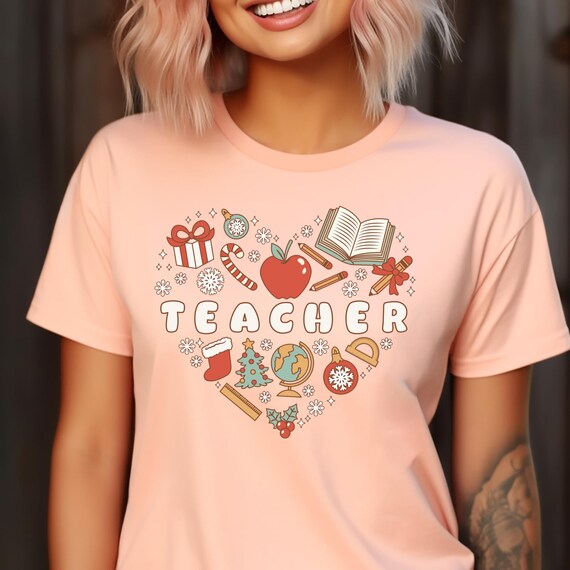 Teacher Xmas Shirt Teacher Xmas Gift,Xmas Teacher Shirt Merry Christmas Tee, Teacher Santa Shirt Xmas Coffee Teacher, Teacher Holiday Tee