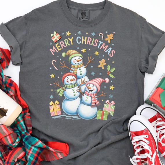 Christmas Snowman Shirt, Festive Tee for Holiday Fans Merry Christmas Gift