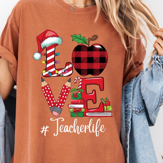 Holiday Book Lover Tee for Teachers - Perfect Festive Gift with Unique Design