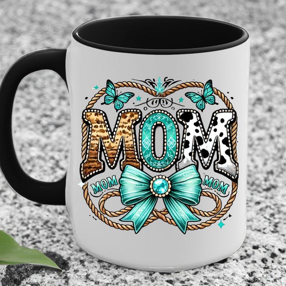 Cowgirl Coquette Butterfly Accent Coffee Mug, Cowgirl Coquette Mom Gift Mug Western Rodeo Cup, Cowgirl Theme Kitchen Drinkware Gift for Mom