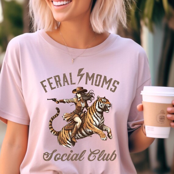 Cowgirl Mom Feral Social Club Tee, Social Club Mom Gift T-Shirt, Western Mom Life Shirt, Ranch Mom  Tee Country Mom Graphic Tee