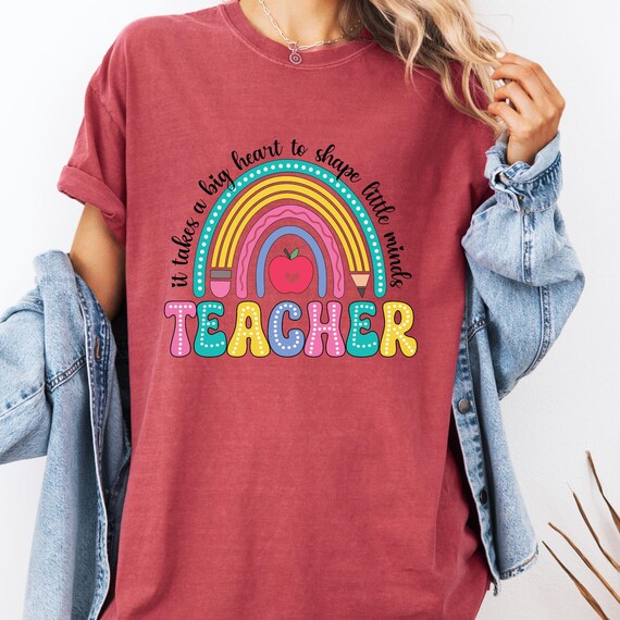 Teacher shirt Rainbow tshirt,Teacher Shirt Teacher gift tshirt, Teacher  Gifts Retro Teacher Tee, gift Teacher shirt