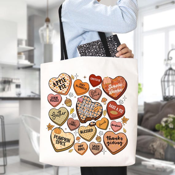 Thanksgiving Gift Thanksgiving Tote , Fall Canvas Tote Bag Fall Season Tote Bag,Thankful Tote Bag Fall Vibes Tote Bag, Fall Candy Tote Bag