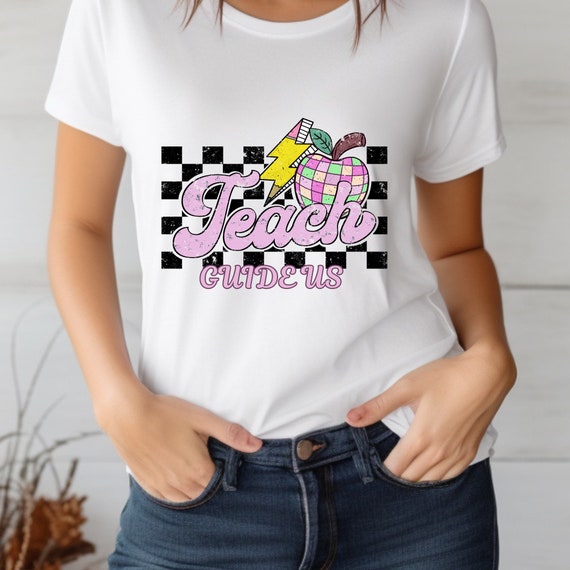 Teacher Guide Us, Gift For Teacher, Kindergarten Teacher, Cute Teacher Shirts, Funny Teacher , Mom Life , Teacher Life Shirt,
