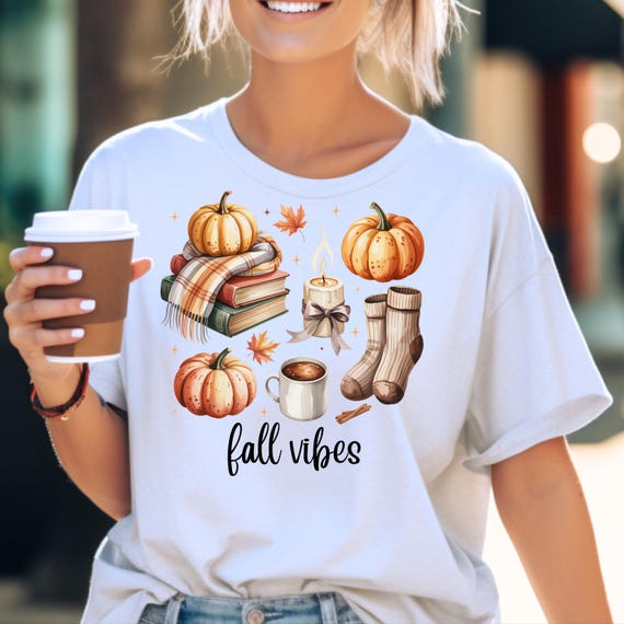Cozy Autumn Shirt for Fall Lovers, Pumpkin Tee, Gift for Bookworms, Autumn Vibes T-Shirt, Cozy Season Tee, Fall Aesthetic Shirt