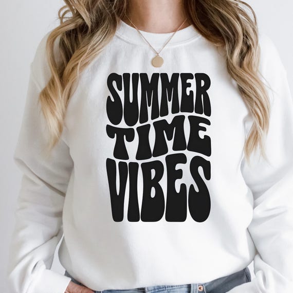 Retro Summer Vibes Sweatshirt Retro Sweatshirt for Moms, Gift for Friends Summer time Pullover, Beach Lover Sweater
