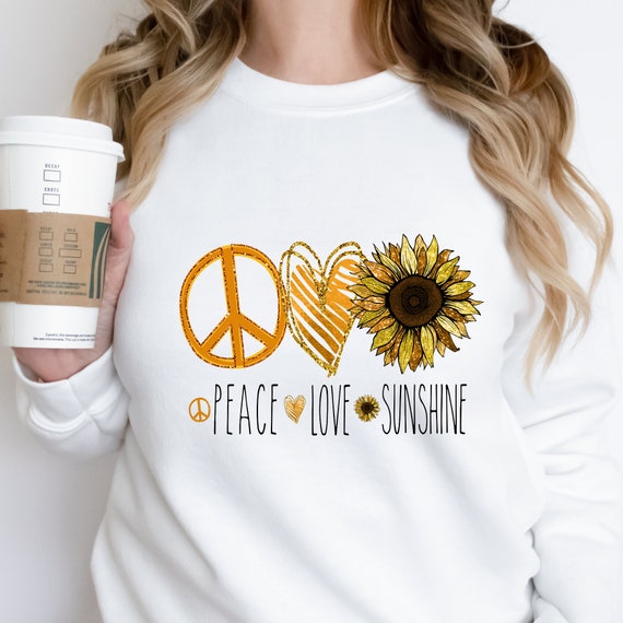 Peace Love Sunshine Peace Love Shirt Sunflower Love Shirt, Peace Love Sunflower, Love Sunshine Shirt, Inspirational Shirt, Gift For Her,