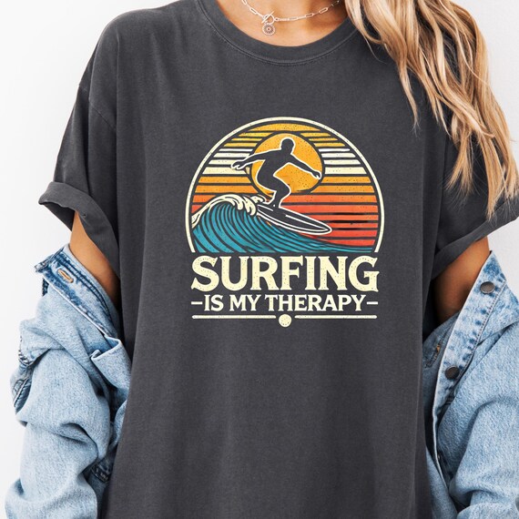 Beach Lover Comfort Color T-Shirt, Gift for Surfer Lover Tee, Unisex Shirt Garment-Dyed Tee Summer Beach Shirt