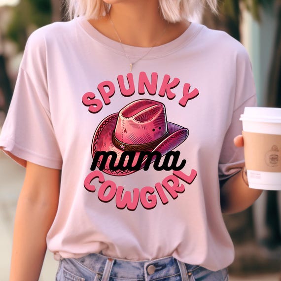 Spunky Mama Cowgirl Tee, Western Cowgirl Hat Mama Gift Shirt, Rodeo Cowgirl T-Shirt, Country Mom Shirt, Ranch Mama Top