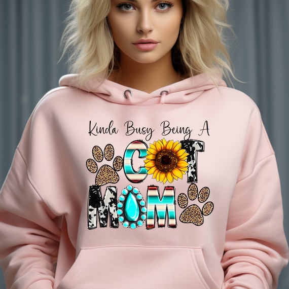 Cat Mom Hoodie Gifts For Cat Lovers,Cat Lover Sweatshirt Cute Cat Hoodie,Gift For Cat Moms Cat Owner Gift, Cat Mom Shirt Cowgirl Cat Shirt,