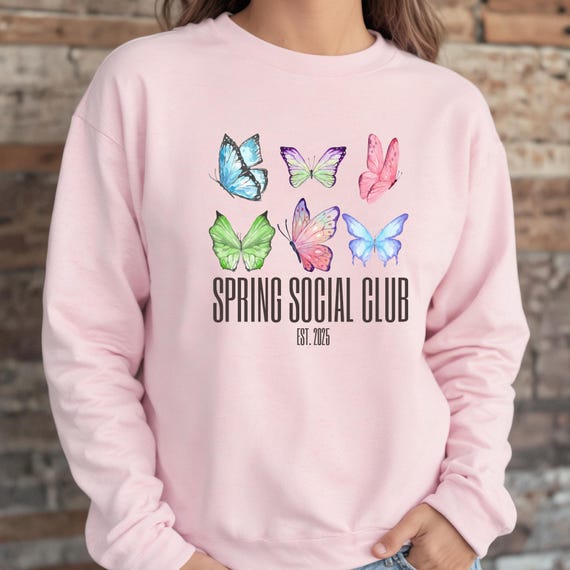 Butterfly  Sweatshirt  Spring Time Gift,  Butterfly Lover gift Spring Social Club Sweater, Butterfly Sweatshirt,