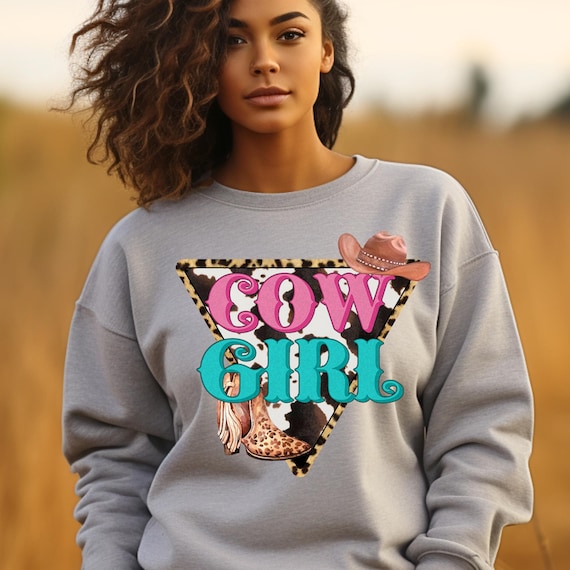 Retro Howdy Cowgirl Country Shirt with Cow Print for Western Lovers