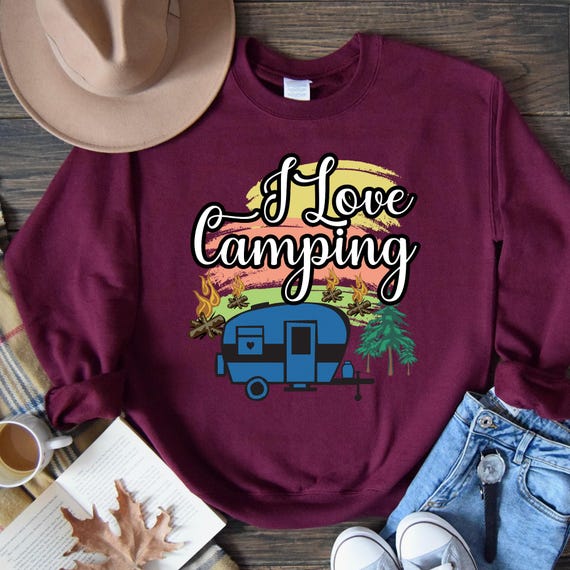 Brushstroke Camping Lover Sweatshirt, Group Gift for Campers, Family Vacation Shirt, Unisex Crewneck ,Mountain Outdoor Clothing
