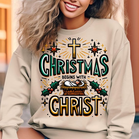 Religious Christmas Nativity Sweatshirt, Unisex Holiday shirt, Christian Gift, Religious Clothing, Christmas Apparel, Religious gift for her