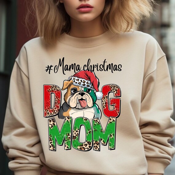 Mom Dog Lover, Christmas Tee,  Holiday Shirt, Family Pet, Christmas T-Shirt, Festive Puppy Lover Top,  Family Gifts ,for Dog Mom