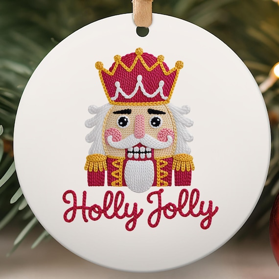 Faux Yarn Nutcracker Ornament, Festive Holiday Decor