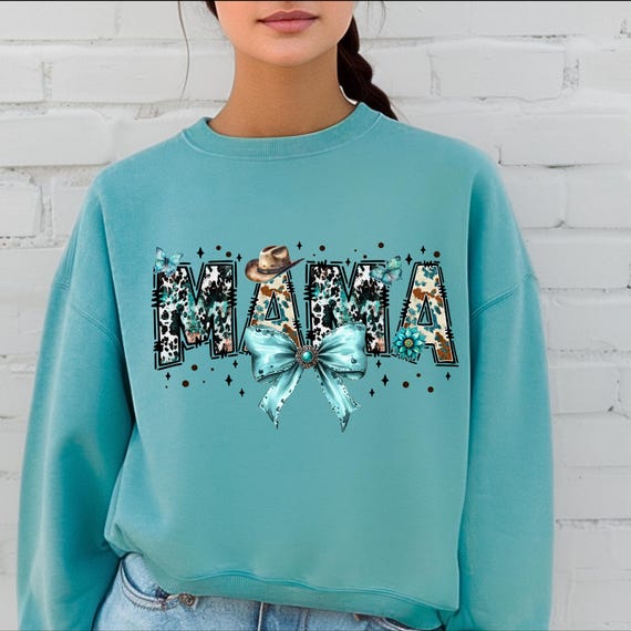 Mama Girly Butterfly Bow Sweatshirt,   Gift for Mom,   Women's Pullover shirt,   Butterfly Lover Apparel,   Feminine Sweater,  Mom Xmas gift