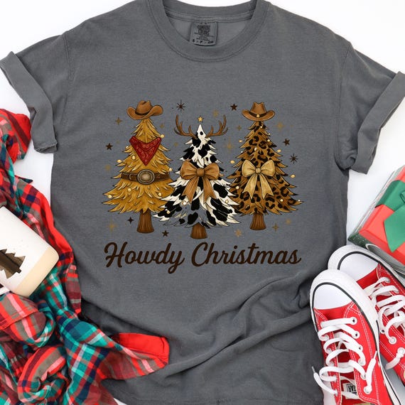 Cowboy Christmas Shirt for Western Holiday, Howdy Christmas Tee