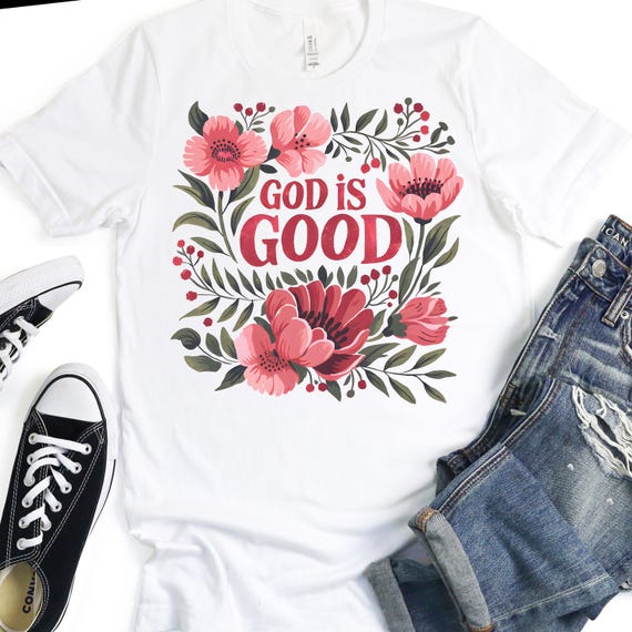 Retro Floral Christian Mom Tee Short Sleeve T-Shirt, Religious Friend Gift Shirt, Christian Flower Religious Tshirt