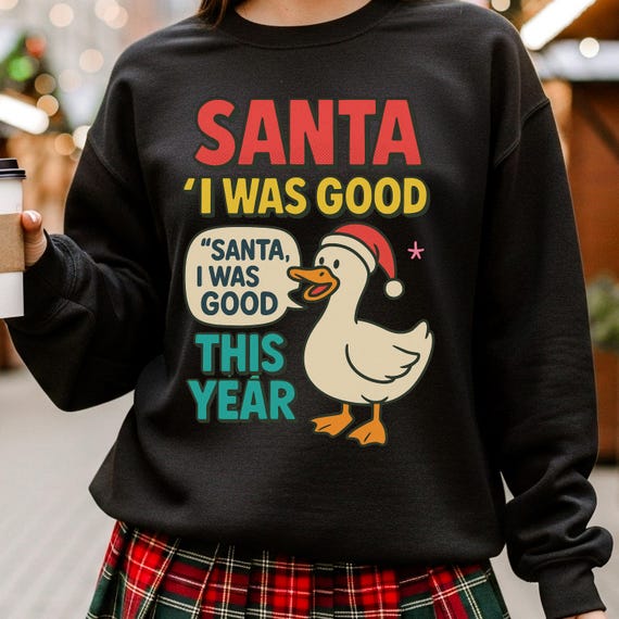 Holiday Duck Gift, Santa Duck Shirt for Festive Season
