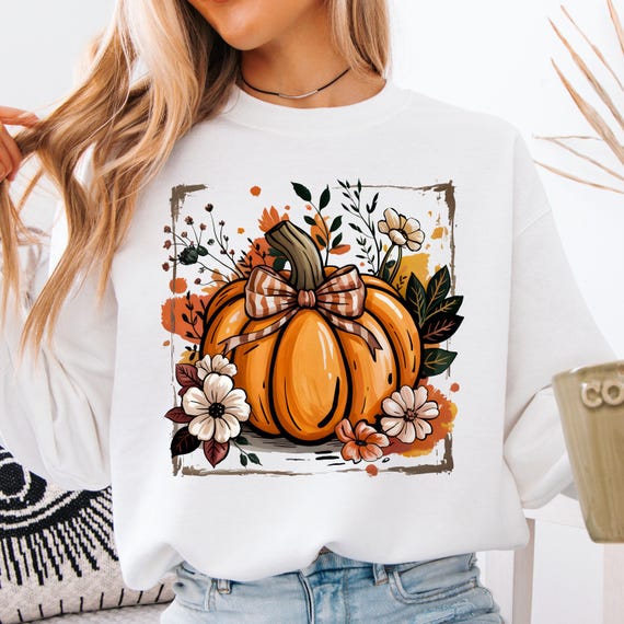 Boho Pumpkin sweatshirt:  Autumn sweater gift for Fall Lovers