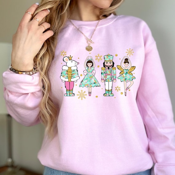Green Xmas Nutcracker,Fairy Sweatshirt, Festive Holiday shirt, Cute Animal Xmas Crewneck, Comfy Christmas Characters sweatshirt gift