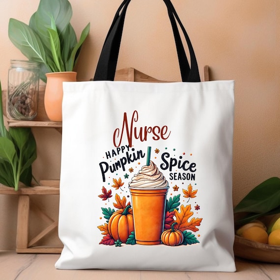 Nurse Appreciation Nurse Student Gift, Nurse Graduation Nurse Gift Tote Bag,Pumpkin Nurse Bag New Nurse Gift,Nurse Week Gift Fall Nurse Gift