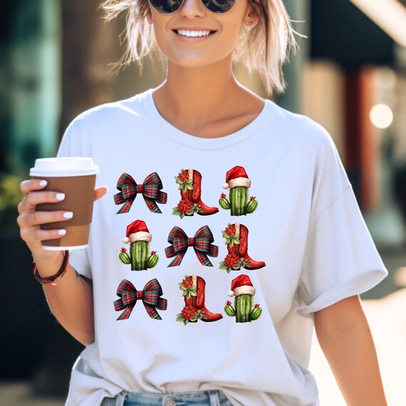 Christmas Cactus Tee Christmas Shirt,Western Christmas Cowgirl Christmas,Cowboy Christmas Country Xmas,Christmas shirt Cactus Xmas shirt
