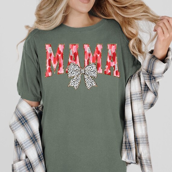 Coquette Bow Shirt Gift For Mom, Coquette Mama Shirt Mom Birthday Gift, Mom Life Shirt Coquette Aesthetic, New Mom Gift Coquette Clothing