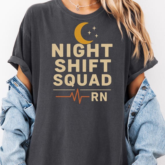 Night Shift Squad RN Tee, Nurse Gift