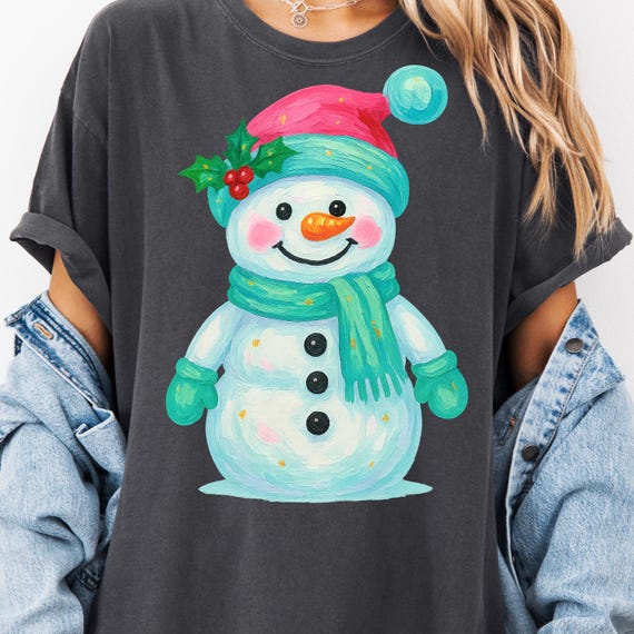 Snowman Shirt, Festive Tee for Christmas, Holiday Gift, Winter Snowman T-Shirt