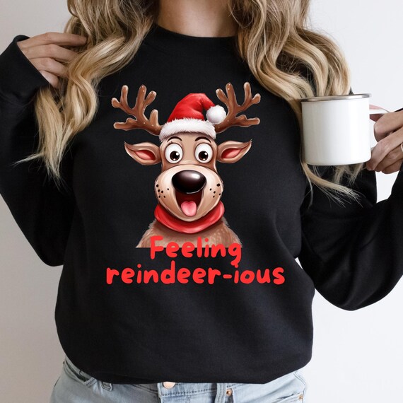 Reindeer funny Shirt Christmas Sweatshirt, Reindeer Sweatshirt Family Christmas shirt,Christmas Gift Funny Christmas gift,Matching Christmas