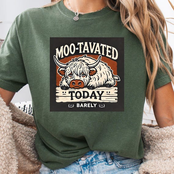 Funny Highland Cow Shirt Cow Lover Tee,Gift for Highland Cow Lover Shirt,Comfort Color shirt Cow Graphic Tee,Cute Western cow shirt