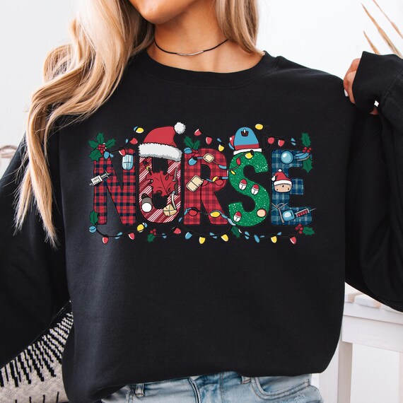 Holiday Nurse Christmas Sweatshirt: Xmas Gift Shirt