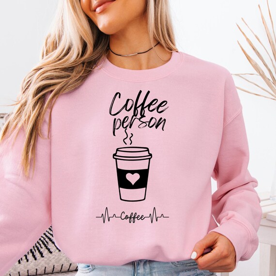 Coffee Lover Unisex Sweatshirt Caffeine Addict Gift, Heartbeat Crewneck Coffee Vibes Sweater, Coffee Obsessed Pullover Coffee Graphic