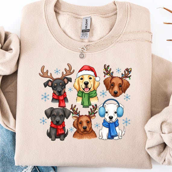 Puppy Christmas sweatshirt: gift for Puppy Christmas lovers