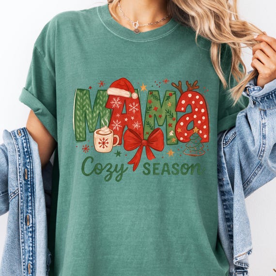 Christmas Mama T-Shirt, Cozy Holiday Tee