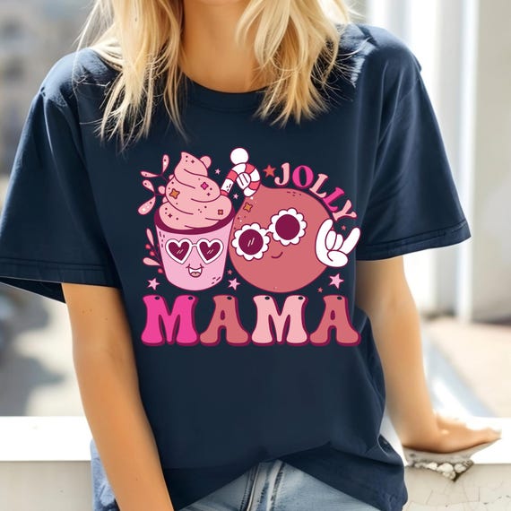 Pink Retro MamaTee, Christmas Shirt, Christmas Mom Shirt, Christmas Mom TShirt ,Christmas T-Shirt , Christmas Mom  Tee , Retro Christmas