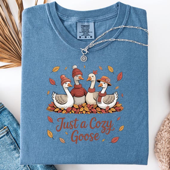 Cozy Goose Shirt, Cute Tee for Fall Lovers, Autumn Goose Gift, Bird Enthusiast T-Shirt, Cozy Goose Tee, Goose Shirt for Autumn, Shirt Gift