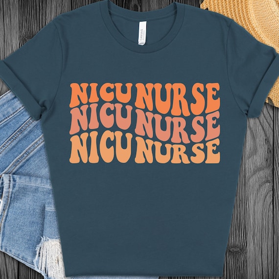 Retro Wavey NICU Nurse Shirt, Neonatal Tee for Healthcare Workers Nurse Gift