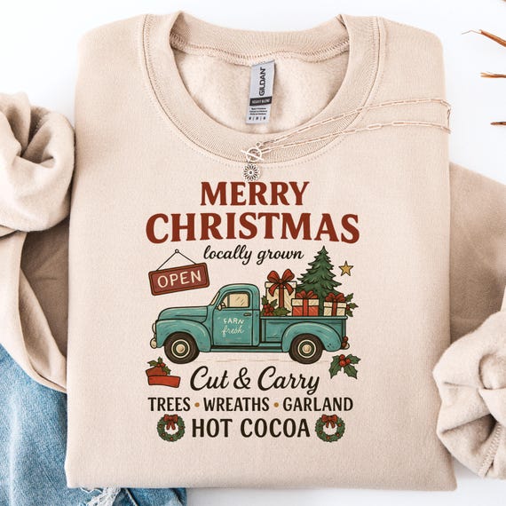Christmas Truck Shirt, Festive Tee for Holiday Lovers, Vintage Xmas Gift